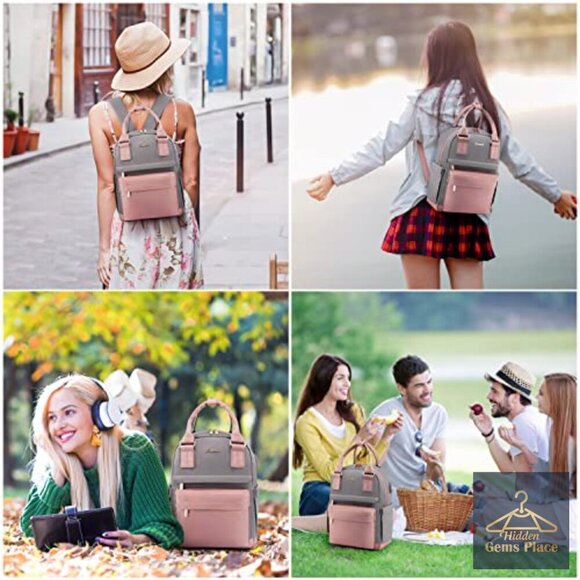 Mini Backpack with USB Port, Waterproof Nylon Daypack for Travel School main image 4